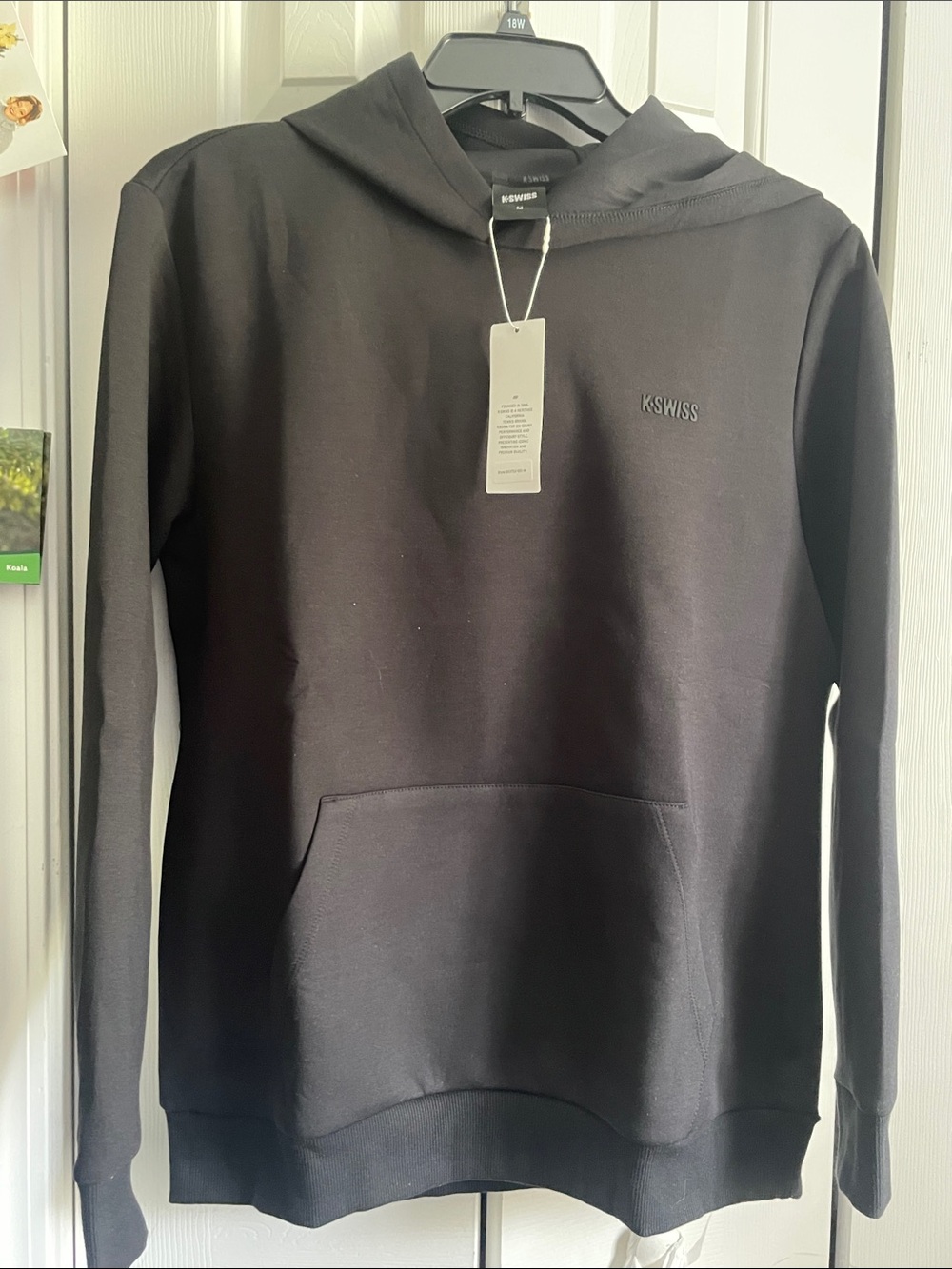 K-Swiss Black Pullover Hoodie with Subtle Logo